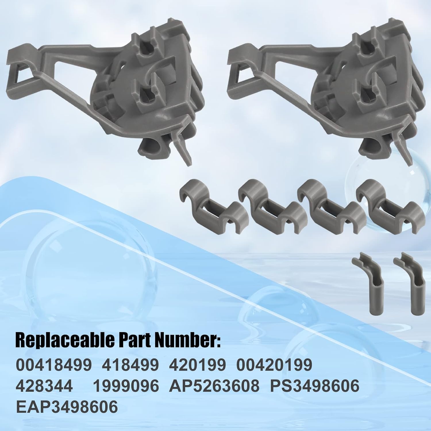 Dishwasher Lower Rack Flip Tine Clip Kit - Replacement Part 428344 For Bosch, Thermador, Kenmore